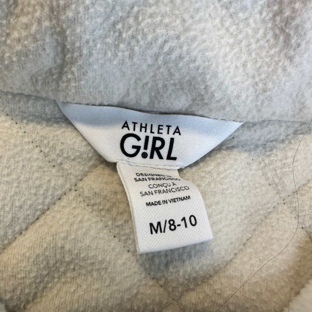 Athleta Girl Transition Half Zip Fleece Pullover Quilted Sweater Jacket M 8-10 - Picture 15 of 16